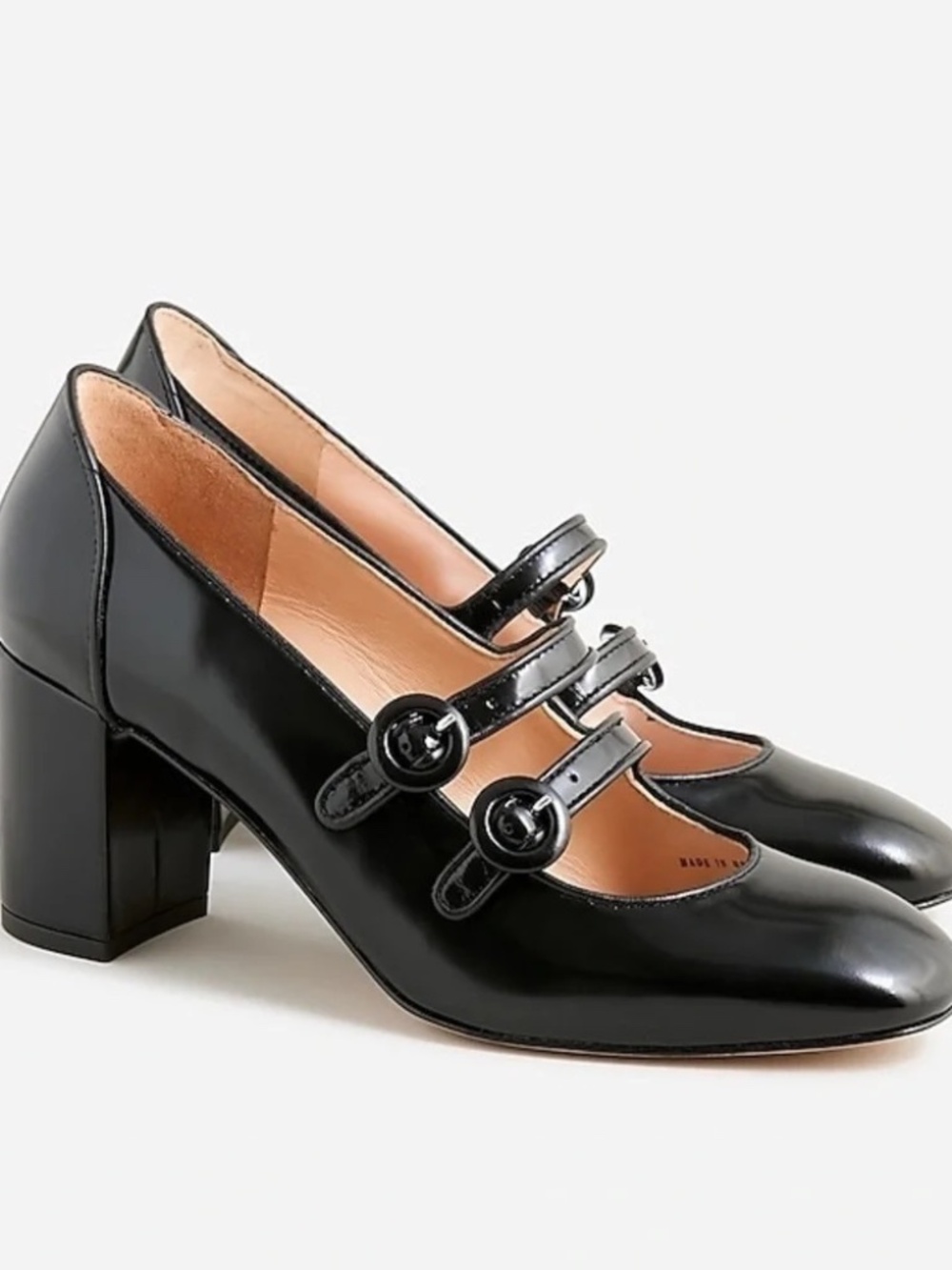 J Crew Maisie Double-Strap Heels in Italian Spazzolato Leather